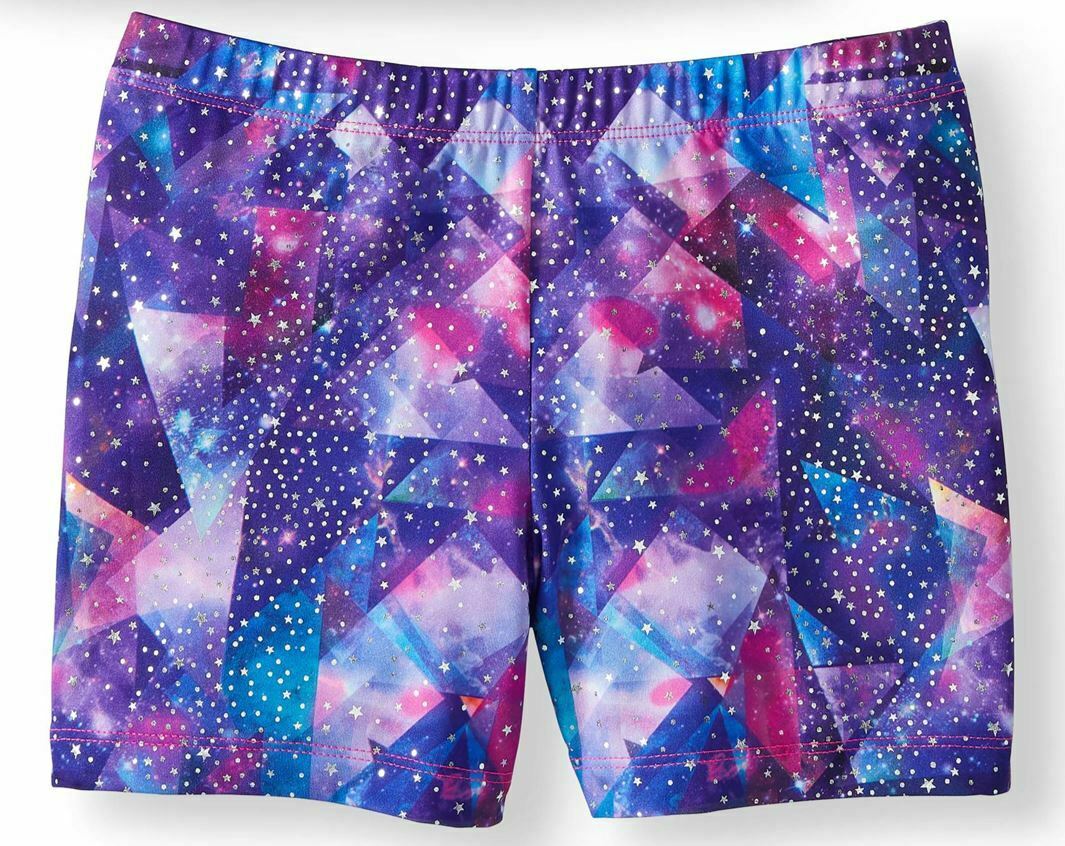 Girl's All Over Printed Space Travel Bike Short Size Xl/xg 14-16 (r-l)