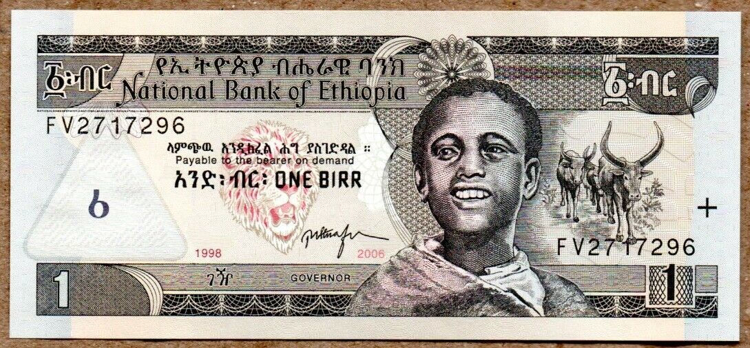Ethiopia Unc Note 1 Birr 1998 2006 P-46